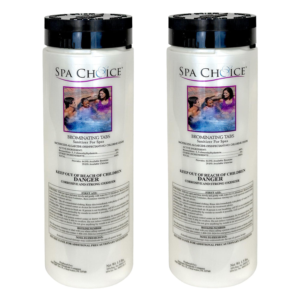 SpaChoice 1.5-Pounds 2-Pack Premium Brominating Tabs Sanitizer for Spas, Bromine Tablets for Spa Hot Tub, Made in USA
