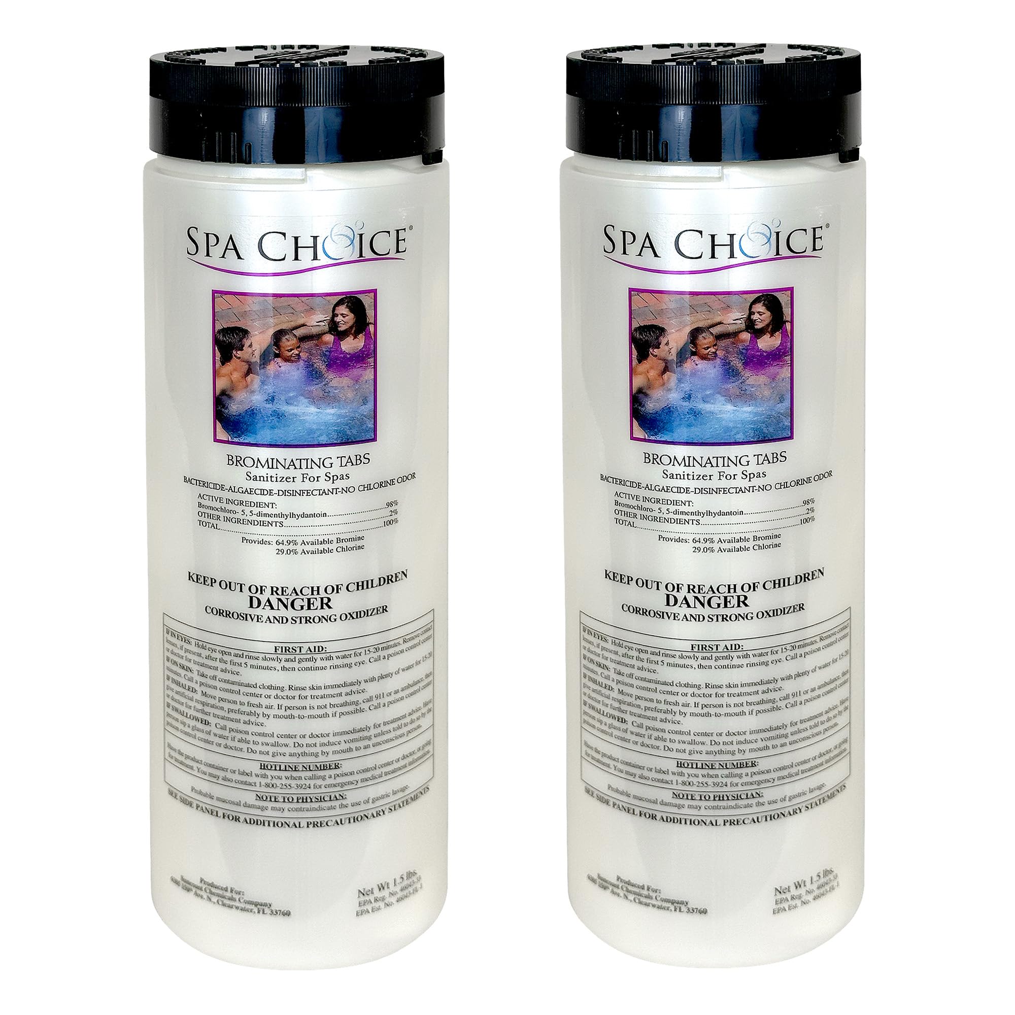 SpaChoice 1.5-Pounds 2-Pack Premium Brominating Tabs Sanitizer for Spas, Bromine Tablets for Spa Hot Tub, Made in USA