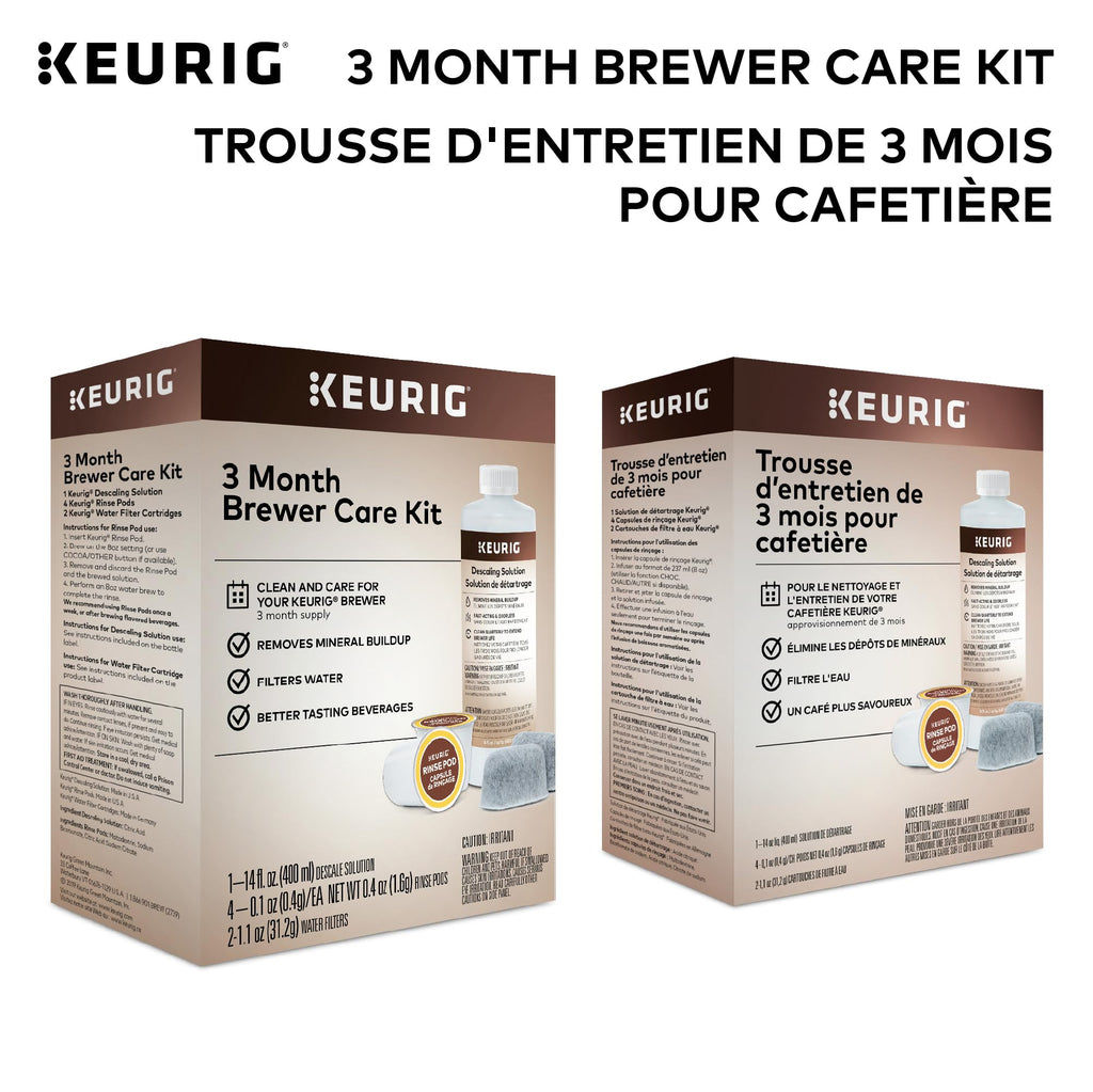 LG LT800P- 6 Month / 200 Gallon Capacity Replacement Refrigerator Water Filter (NSF42 and NSF53) ADQ73613401 & Keurig 3-Month Brewer Maintenance Kit Includes Descaling Solution