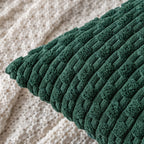 MIULEE Throw Pillow Covers Soft Corduroy Decorative Set of 2 Boho Striped Pillow Covers Pillowcases Farmhouse Home Decor for Christmas Couch Bed Sofa Living Room 18x18 Inch Army Green