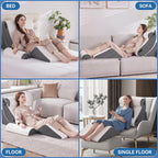 Negwoo 5PCS Orthopedic Bed Wedge Pillow Set for Sleeping, Post Surgery Foam Support Pillow for Back, Neck, Leg Pain Relief and Acid Reflux, Comfortable Adjustable Pillow with 2PCS Axilla Pillow Grey