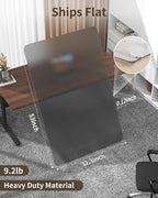 Blvornl Frosted Clear Chair Mat for High Pile Carpet and Hardwood Floor, 32.3"*53" Hard Material Chair Mat, Heavy Duty Computer Chair Mats for Rolling Chairs, Desk Floor Rug for Office and Home Grey