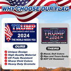 Trump 2024 Flag 3x5 FT President Trump Flag Make America Great Again Banner Indoor Outdoor Double Sided 3 Ply with Vivid Patriotic Colors Design UV & Fade Resistant 2 Brass Grommets