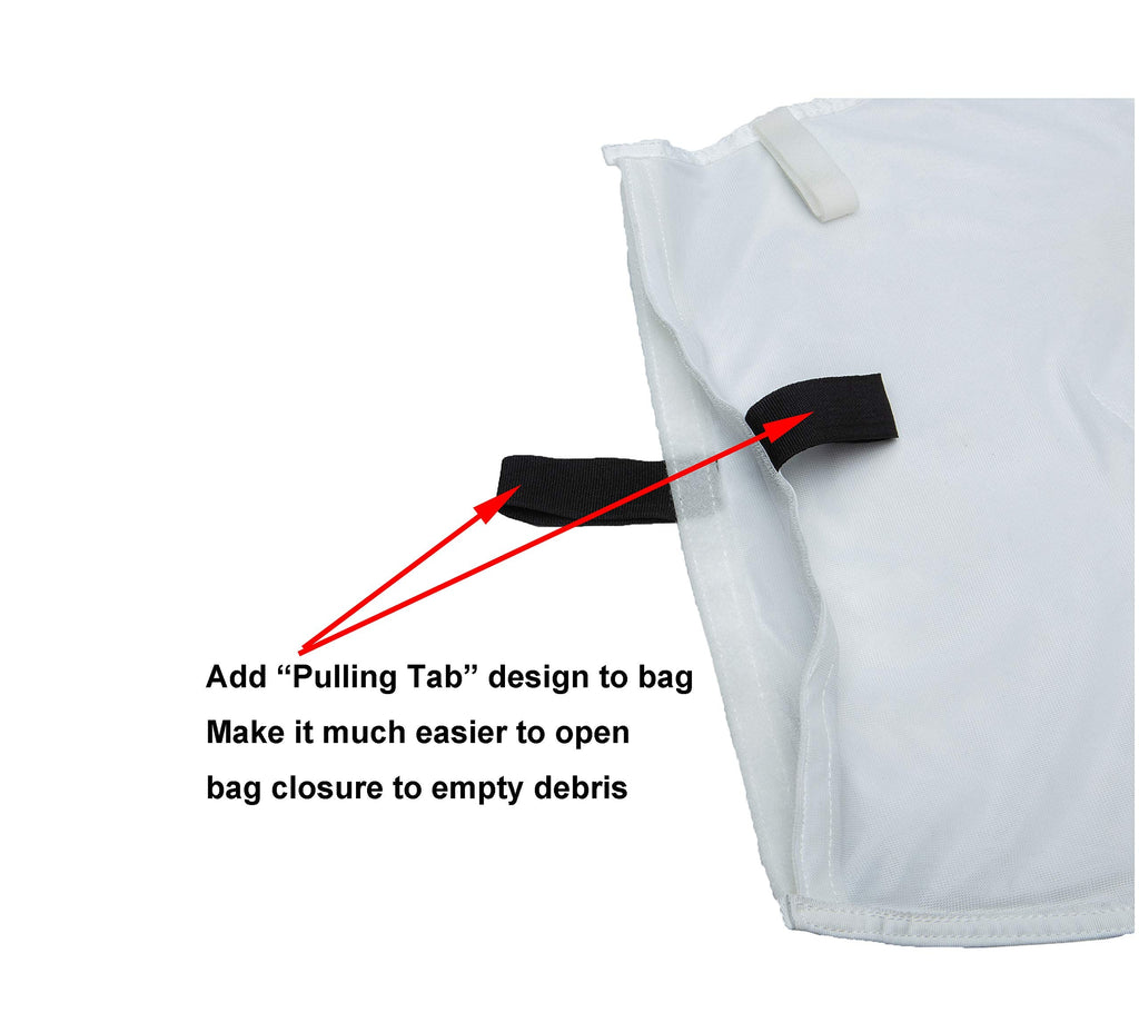 ATIE Pool Cleaner Fine Mesh Bag with Hook and Loop Fastener Enclosure Compatible with Pentair Kreepy Krauly Legend, Platinum Pool Cleaner Debris Bag 360002 and EU16 Bag (2 Pack)