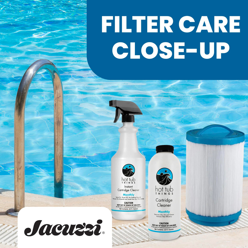 Hot Tub Things Spa Filter Cartridge 40 Sq Ft - Replacement Filter Part# 6473-157J for J-400 & J-500 Series, Dual-Stage Filtration, Spa Water Cleaner, Washable Pleated Cartridge, Easy Installation