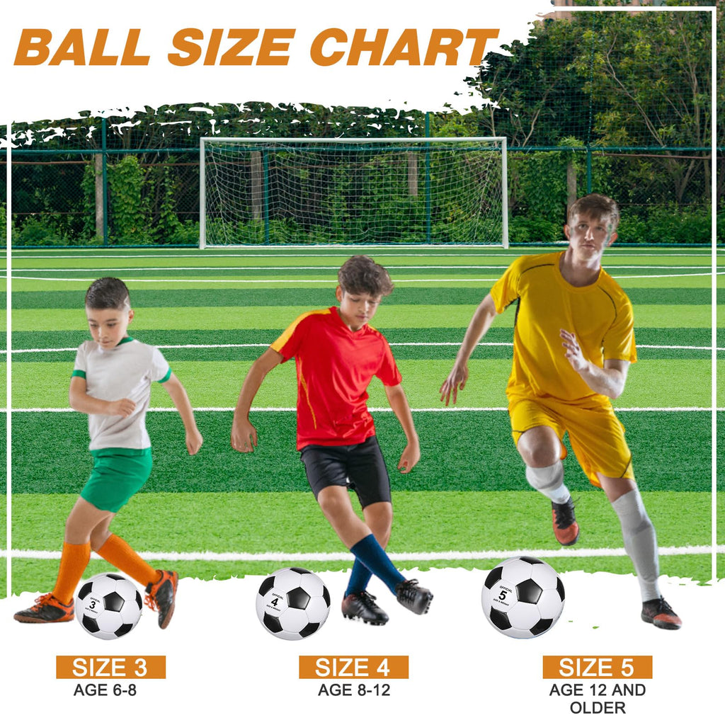 Glimin 6 Pcs Christian Charity Donation Supplies Deflated Soccer Ball Bulk with Pump Official Size Samaritan's Purse Operation Christmas Machine Stitched Ball(Size 4,Classic)