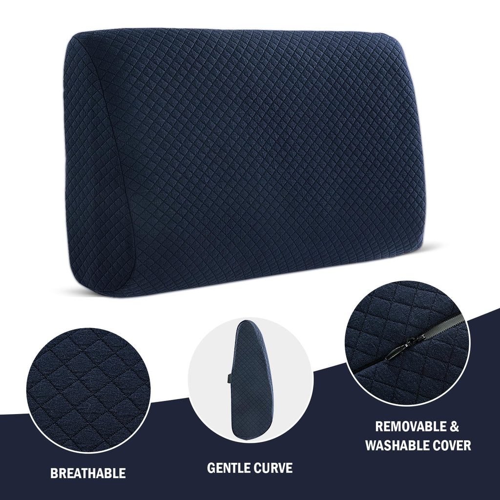 HOMBYS Lumbar Support Pillow for Recliner Chair, Memory Foam Back Support Cushion for Elderly,Extra Large Lumbar Support Pillow with Extension Straps