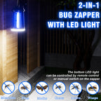 Bug Zapper Outdoor, Mosquito Zapper with LED Light, Fly Zapper Outdoor Indoor, Insect Zapper Electric Fly Traps, Plug in Mosquito Killer for Patio Yard (Manual Control)