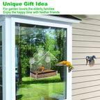 HATILP Window Bird Feeder for Outside Viewing - Clear Window Bird Feeders with Strong Suction Cup Acrylic Small Bird House with Rubber Strips Watching Gifts for Cats Elderly