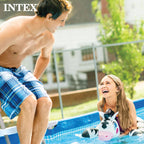INTEX Rectangular Frame 7 ft 2 in x 4 ft 11 in x 23 in Above Ground Pool, Swimming Pool with Steel Frame, Pump Not Included