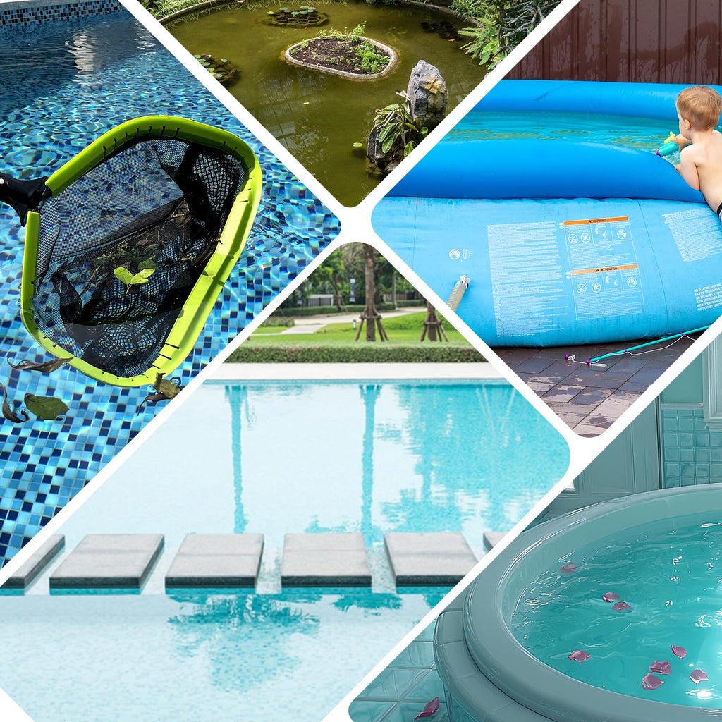 Sepetrel Pool Net,Professional Swimming Pool Leaf Skimmer Nets for Cleaning with Double-Layer Deep Big Bag,Heavy Duty Aluminum Frame & Handle Rake(Pole Not Included)