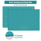 Rotary Cutter Set - Quilting Kit incl. 45mm Fabric Cutter, 5 Replacement Blades, A1 Cutting Mat, Acrylic Quilting Ruler and Sewing Clips, Craft Knife Set, Ideal for Crafting, Sewing, Patchworking