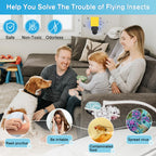 Flying Insect Trap Plug-in, 2023 Upgrade Bug Catcher Mosquito Fruit Fly Trap Gnat Killer Indoor, Safe Non-Toxic UV Bug Night Light Fly Trap with Sticky Pad for Flies, Gnats, Moths (2 Pack, Black)