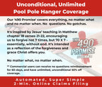 ProTuff Pool Pole Hanger Set – 2 Pack – Unconditional 490 Promise – 3X Stronger Stainless Steel Hooks – Rust-Proof, UV-Resistant, Easy Install on Fence, Wall, Deck for Poles, Nets & Skimmers