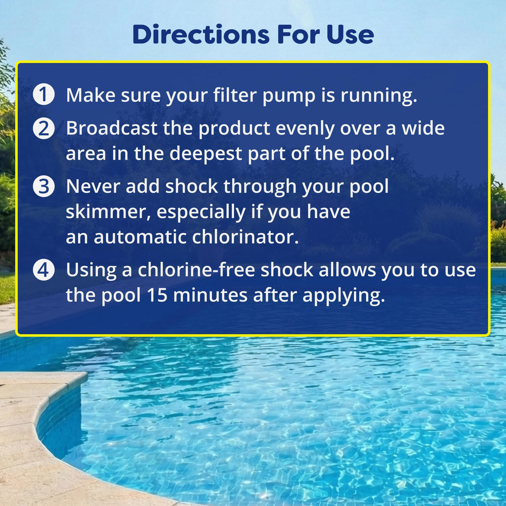 In The Swim Chlorine-Free Pool Shock – Quick Dissolving, Fast-Acting, Shock-Oxidizer for Swimming Pools, Spas, and Salt Chlorinated Pools Compatible - 6 x 1 Pound Bags