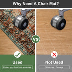 Anidaroel 48''x60''Chair Mat for Hardwood Floor/Tile Floor,Desk Chair Hard Floors,Under Desk Rug Protector Rolling Chair,Computer Gaming Mat,Low Pile Carpet Floor Mat,Brick Red/Dull Teal