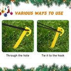 Inflatable Stakes and Tethers, Include Plastic Tent Stake, Tether with Hook Inflatable Spikes Christmas Halloween Holiday Party Decoration Accessories for Garden Yard Home Lawn Yellow (72 Pieces)