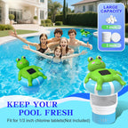 Uekars Pool Chlorine Floater, Solar Frog Chlorine Floater with Light, Glow in Dark Chlorine Tablet Floaters, Adjustable Release, Large Capacity Floating Chlorines Dispenser for Pool, Hot Tub, Spa