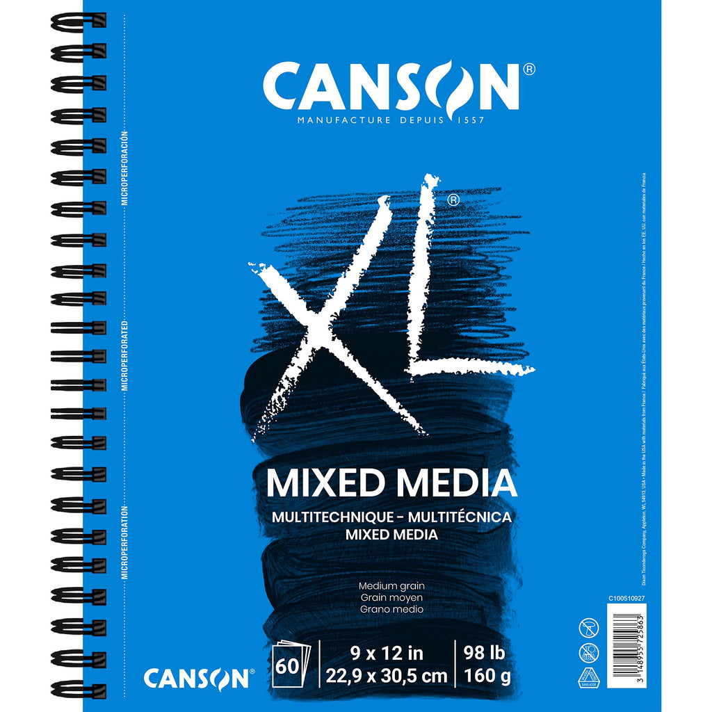 Canson XL Series Mixed Media Art Paper Pad Bundle - 9x12 inches 60 Sheets and 7x10 inches 60 Sheets