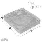 Milliard Memory Foam Seat Cushion Chair Pad 18 x 16 x 3in. with Washable Cover, for Relief and Comfort (Grey Faux Fur)