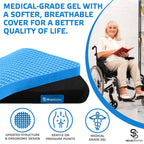 SelectSoma Travel Gel Seat Cushion for Long Sitting - Travel Pad for Car, Truck, Office Chair, Wheelchair - Cooling Gel Cushion for Sciatica, Tailbone, Back Pain, and Pressure Relief