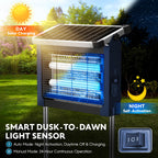 Solar Bug Zapper Outdoor, Waterproof Mosquito Zapper Outdoor Solar Powered, 4500V Electric Bug Zapper Indoor w/Smart Light Sensor, Mosquito Trap Fly Zapper for Patio Kitchen Garage Yard Camping