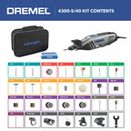 Dremel 4300-5/40 Rotary Tool Kit with LED Light - 5 Attachments & 40 Accessories - Ideal for Grinding, Cutting, Wood Carving, Sanding, and Engraving