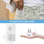 TESSAN All European UK Travel Plug Adapter Kit, International Detachable with 3 Outlet 3 USB Charger (1 USB C), Type C/G/E/F EU Ireland Power Adaptor, US to Europe Italy Spain France Greece