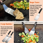 N NOBLE FAMILY 38PCS Griddle Accessories Kit, Professional Grill Tools Set for Outdoor Barbecue, Stainless Steel Griddle Spatula Set with Tongs, Smash Burger Press, Carry Bag, Perfect Grilling Gifts