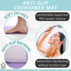 Square Shower Mat - Non Slip Shower Mats for Inside Shower - Extra Large 31x31 Shower Floor Mat Non Slip - Square Bath Mat for Shower - Secure Anti Slip Loofah Shower Bath Mat (31x31 Purple)