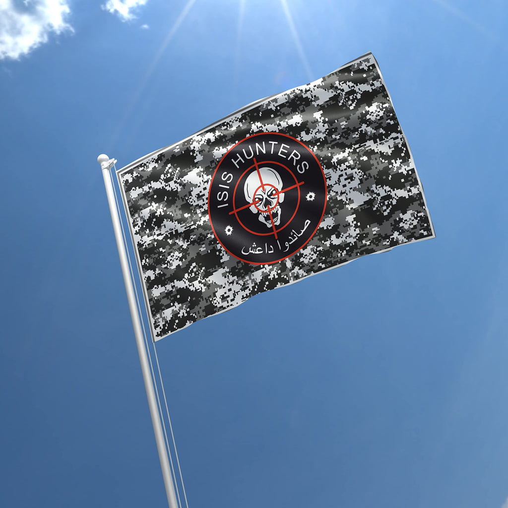 I Hunt ISIS Rats ISIS Hunter 3x5 feet Flag Banner Vivid Color Double Stitched Brass Grommets (ISIS Hunters #2)