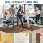 Placoot Office Chair Mat for Hardwood Floor, 55"x35" Corduroy Surface Computer Chair Mat, Desk Chair Mat, Large Anti-Slip Rubber Bottom Floor Protector for Home Office Brown