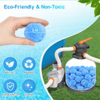 Askyli 2.9 lbs Pool Filter Balls for Sand Filter, Reusable Pool Sand Filter Balls, Efficient Pool Filter Sand, Suitable for All Sand Filter System (Equals 100lbs Pool Filter Sand) - Light Blue