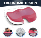 ComfiLife Premium Gel & Memory Foam Seat Cushion – Doctor Recommended Office Chair Cushion, Car Seat Cushion – Chair Cushions for Back & Sciatica Pain Relief – Seat Cushions for Office & Desk (Pink)