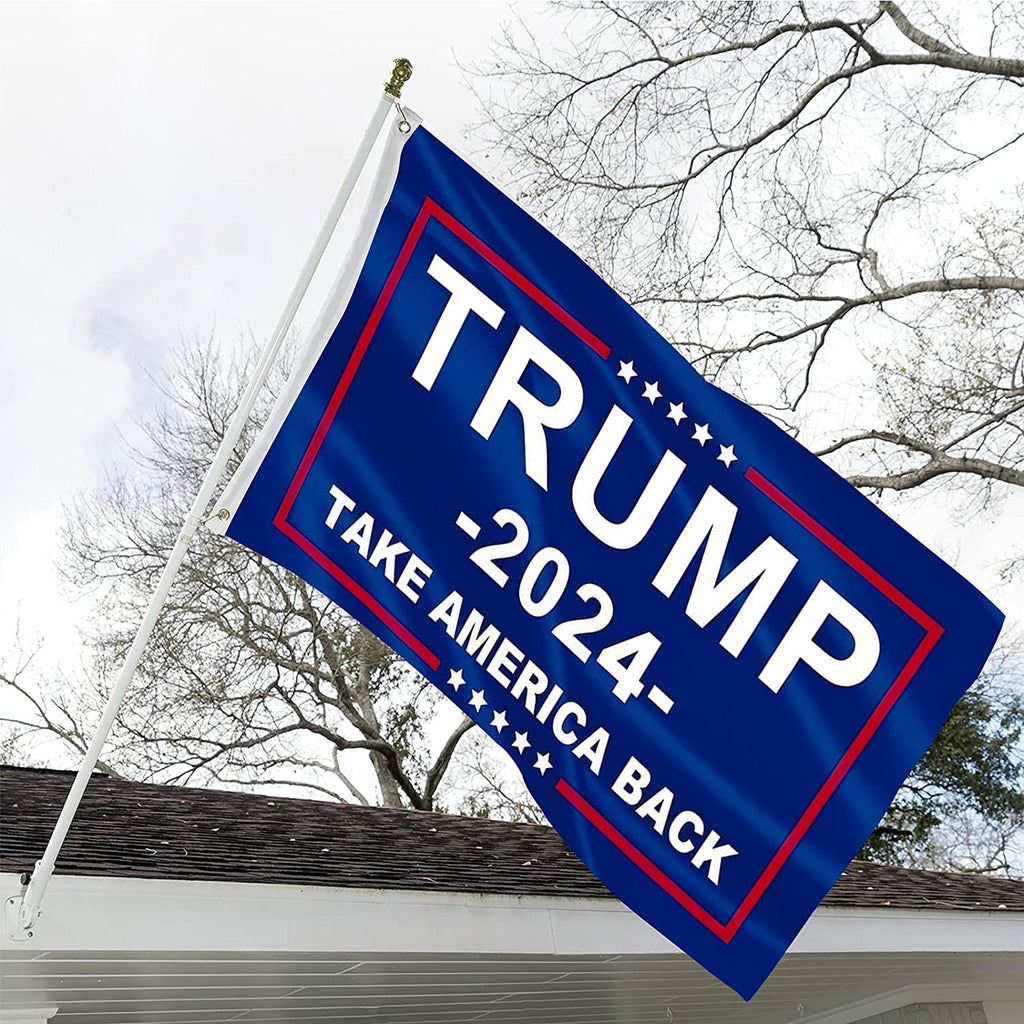 Trump 2024 Flag Take America Back Donald Trump Flags Double Sided 2x3 Outdoor 200D Polyester with Durable Canvas Header and 2 Brass Grommets for Indoor Car