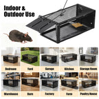 Pivmuth 2 Pack Humane Rat Traps 12.5"x5.5"x4.5", Reusable Mouse Traps for Indoor/Outdoor Use, No-Kill Live Capture for Chipmunks, Squirrels, Rats, Mice