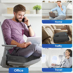 TushGuard Seat Cushion for Office Chair Memory Foam Non-Slip Cushion Back, Coccyx, Sciatica, Tailbone Pain Relief Butt Pillow for Office Chair, Car, Wheelchair, Grey, X-Large