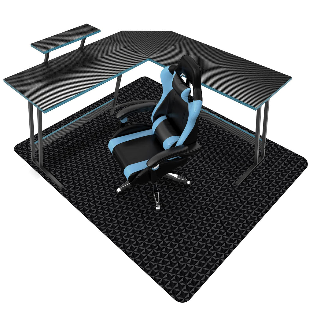 Office Chair Mat for Hard Floor, SALLOUS 63" x 51" Large Office Chair Mat, Gaming Chair Mat for Hardwood Floor, Multi-Purpose Floor Protector Desk Chair Mat for Home Office (Black)