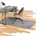 Corduroy Chair Mat for Hardwood Floor, 55"x35" Office Chair Mat Desk Chair Mat for Rolling Chair, Large Anti-Slip Rubber Backing Low-Pile Office Rug Floor Mat for Office/Home Light Grey