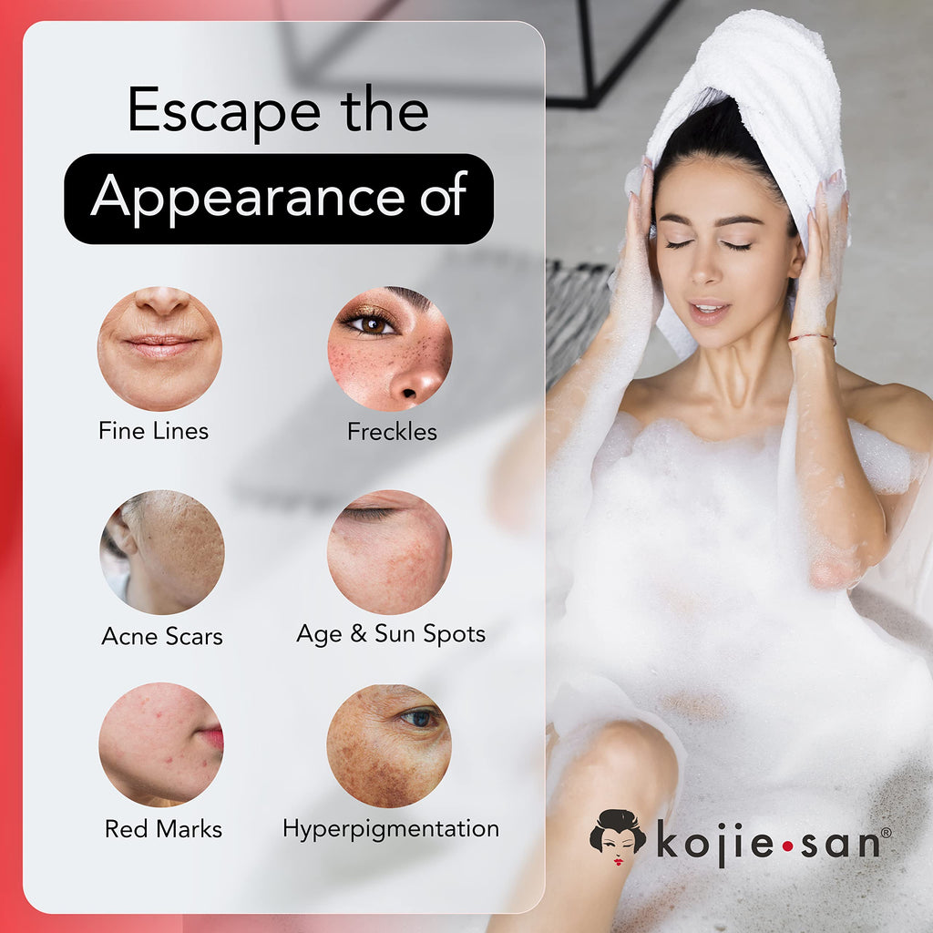 Kojie San Skin Brightening Soap - Original Kojic Acid Soap that Reduces Dark Spots, Hyperpigmentation, & Scars with Coconut & Tea Tree Oil- 135g x 2 Bars