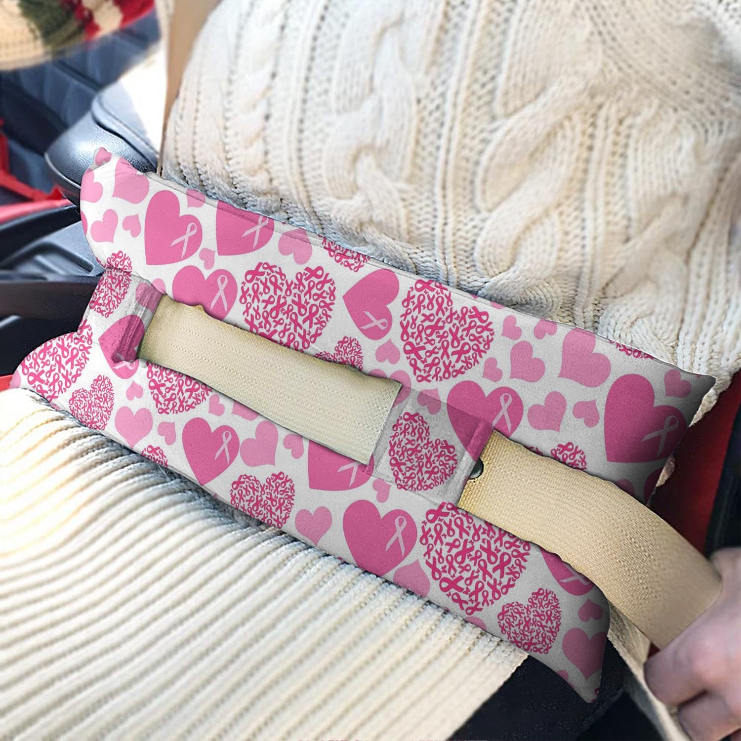 Mastectomy Pillow Hysterectomy Pillows C Section Recovery Must Haves Essentials Products Seat Belt Cushion Post Surgery Gifts for Women Breast Pillow Cushion with Insert Ice Pockets
