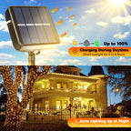 Solar Fairy Lights, 2-Pack Total 80FT 240LED Solar String Lights Outdoor Waterproof 8 Lighting Modes for Patio Fence Party Garden Yard Home Holiday Tree Outdoor Decoration (Warm White)