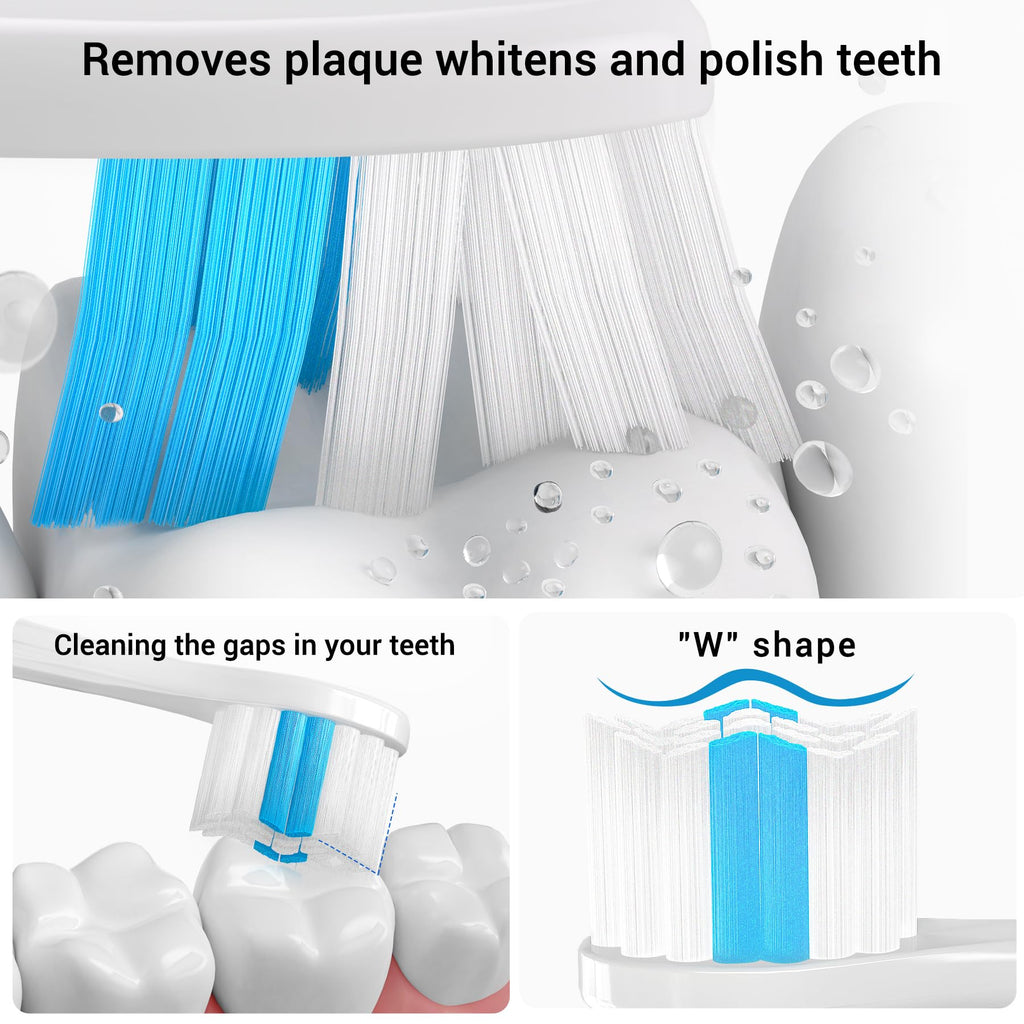 Replacement Brush Heads Compatible with Philips SoniCare Electric Toothbrushes Handle, for Superior Whitening, for Snap-on System, Pack of 6, White…