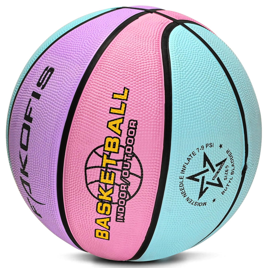Toddler Kids Basketball Size 3(22") Mini Basketball for Boys Girls Age 1 2 3 4 5 6,PU Rubber Indoor Outdoor Basket Balls for Training Shoot and Dribble