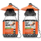Outdoor Fly Trap [2 Pack] Fly Traps Outdoor with Dissolvable Non-Toxic Bait - Fly Repellent for Outdoor Use Only - Controls Flies for Patios, Barns, Ranches Etc. Hanging Fly Traps with Tie Included