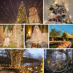 33FT 100 LED Christmas String Lights Indoor Outdoor, Memory Function & Timer & 8 Modes, UL Certified, Waterproof Fairy String Lights for Christmas Tree Holiday Party Garden Decorations (Warm White)