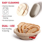 KneadAce Sourdough Starter Kit – 34oz Starter Jar, 2 Cotton Rope Banneton Proofing Baskets, Magnetic Bread Lame for Scoring – Gift for Bakers & Complete Sourdough Bread Baking Set