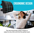 FORTEM Lumbar Support Cushion, Back Support for Office Chair and Car Seat, Back Rest for Gaming Chair, Memory Foam Pillow, Desk Chair Cushion, Breathable & Washable Cover, Adjustable Straps