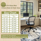 Furnbar Office Chair Mat for Carpet & Hardwood, Upgraded 29" x 48" Dual Use Tempered Glass Chair Mat for Chair and Footrest Under Desk
