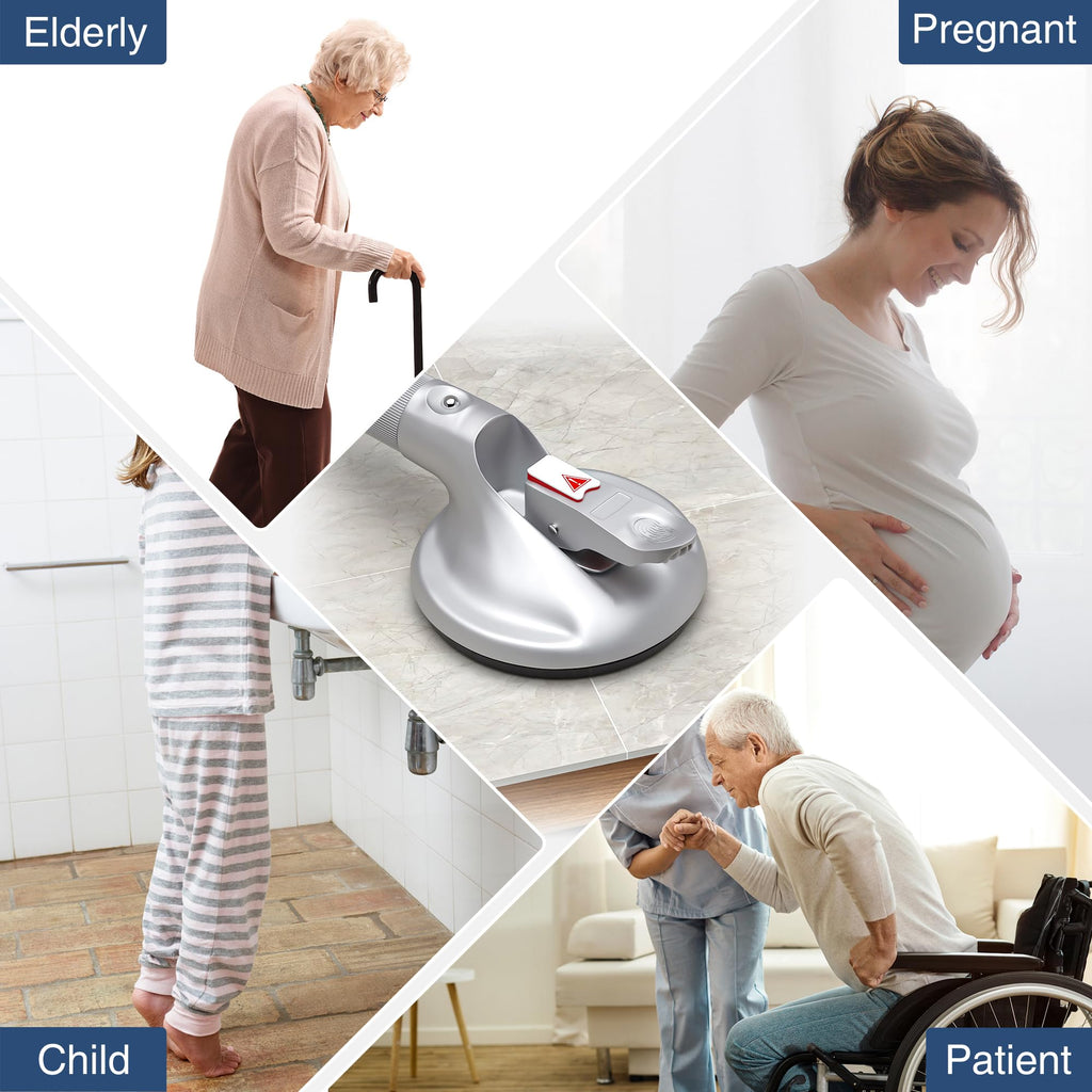 DAILYLIFE Shower Grab Bar for Bathtubs and Showers, 21 inch Heavy Duty Shower Handle with Strong Suction Cup, 300 lbs Safety Shower Handrails for Seniors and Elderly, Silver